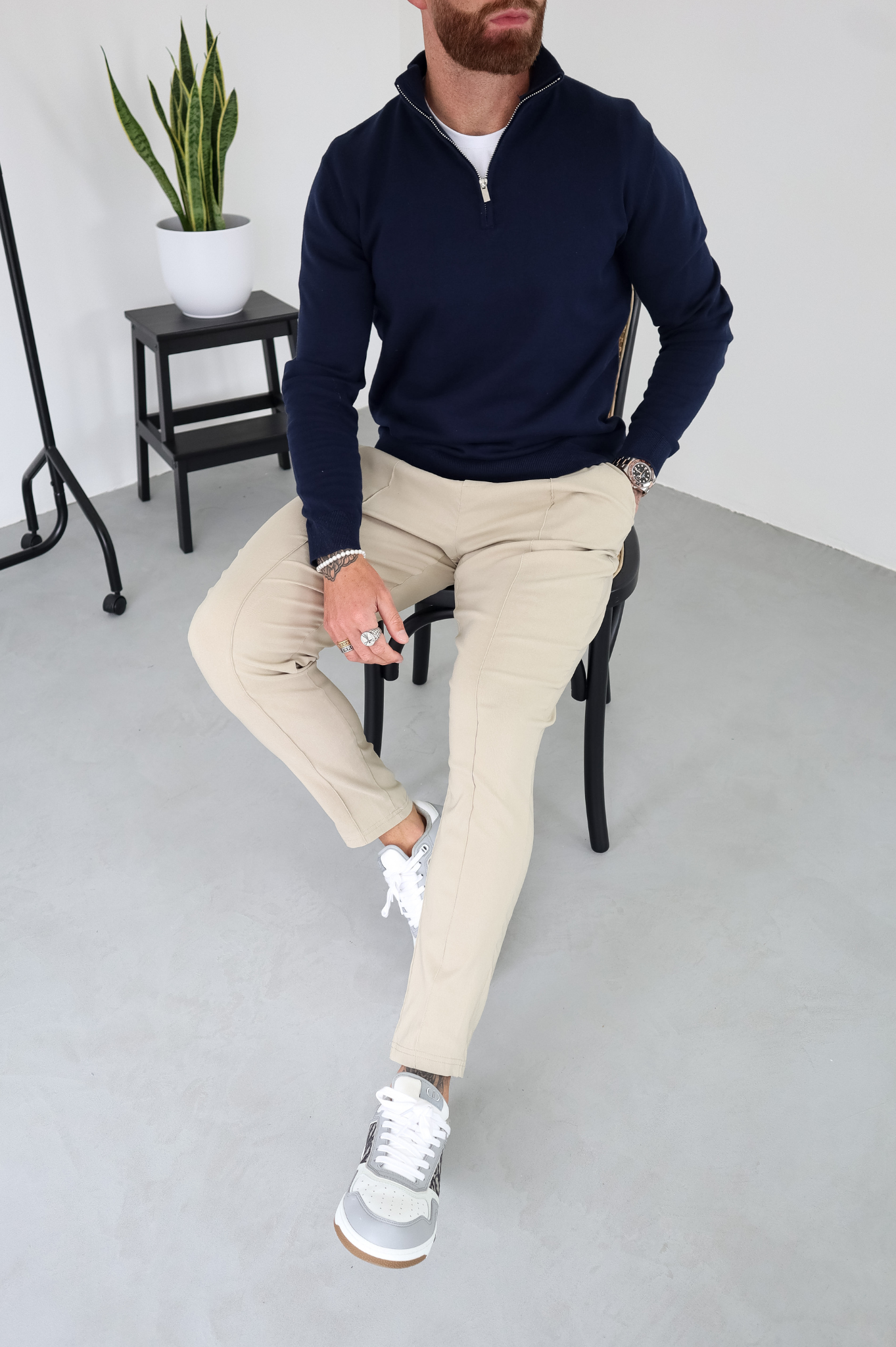 CAPO Egyptian Cotton Navy 1/4 Zip